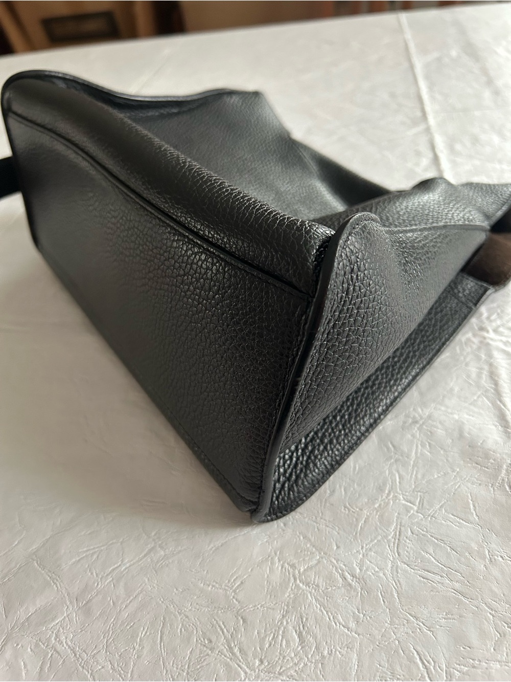 CUYANA Double Loop Black Pebbled Leather Crossbody Shoulder Bag Italy w/ Dustbag - Picture 7 of 8